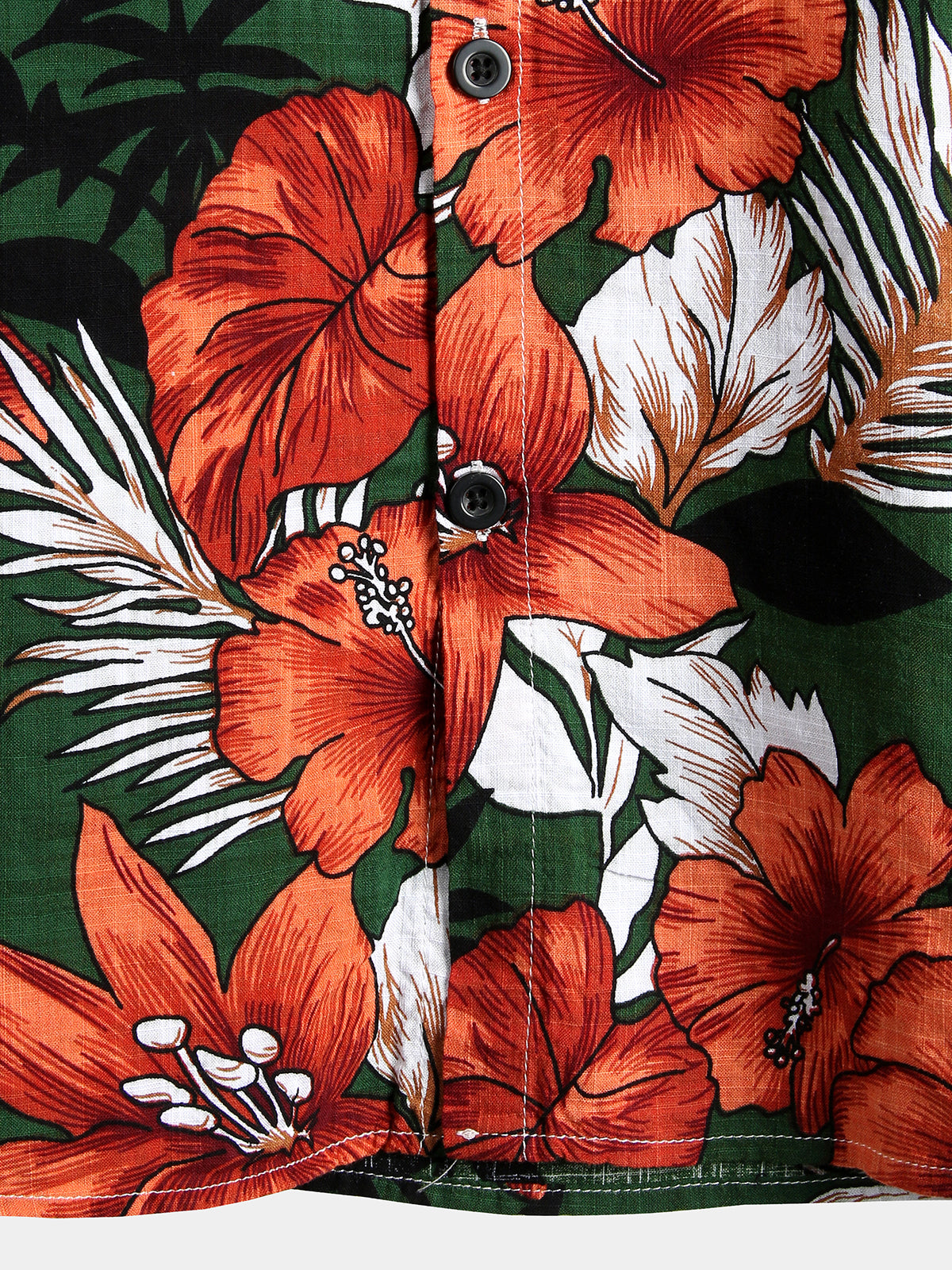 Camisa Green Flower Tropical Hawaii de algodón de manga corta para hombre