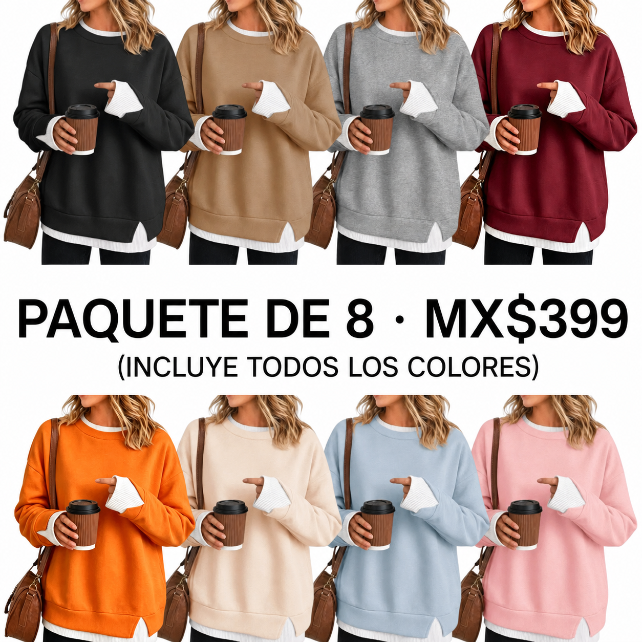 Sudadera de dos piezas con efecto en capas para mujer · vista 1