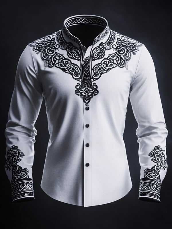 Camisa Gothic Light vintage diseño Button de manga larga para hombre