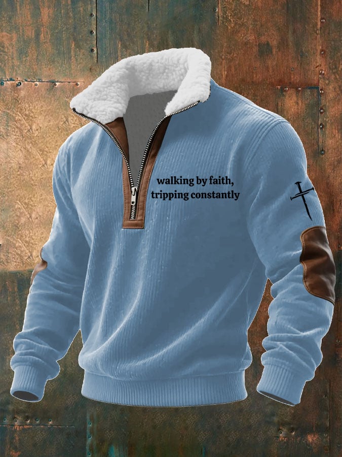 Sudadera Walking by Faith Tripping Constantly estampado tejidoted Fabric cierre Fur cuello para hombre