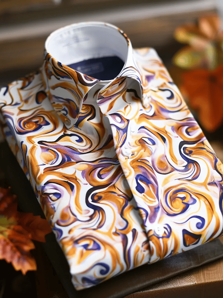Camisa elegante Romantic de lujo de manga larga para hombre