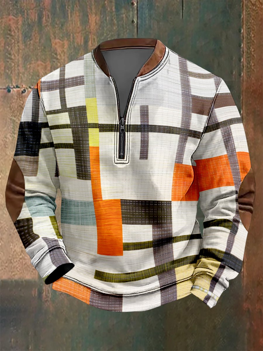 Sudadera vintage geométrico Style estampado para hombre