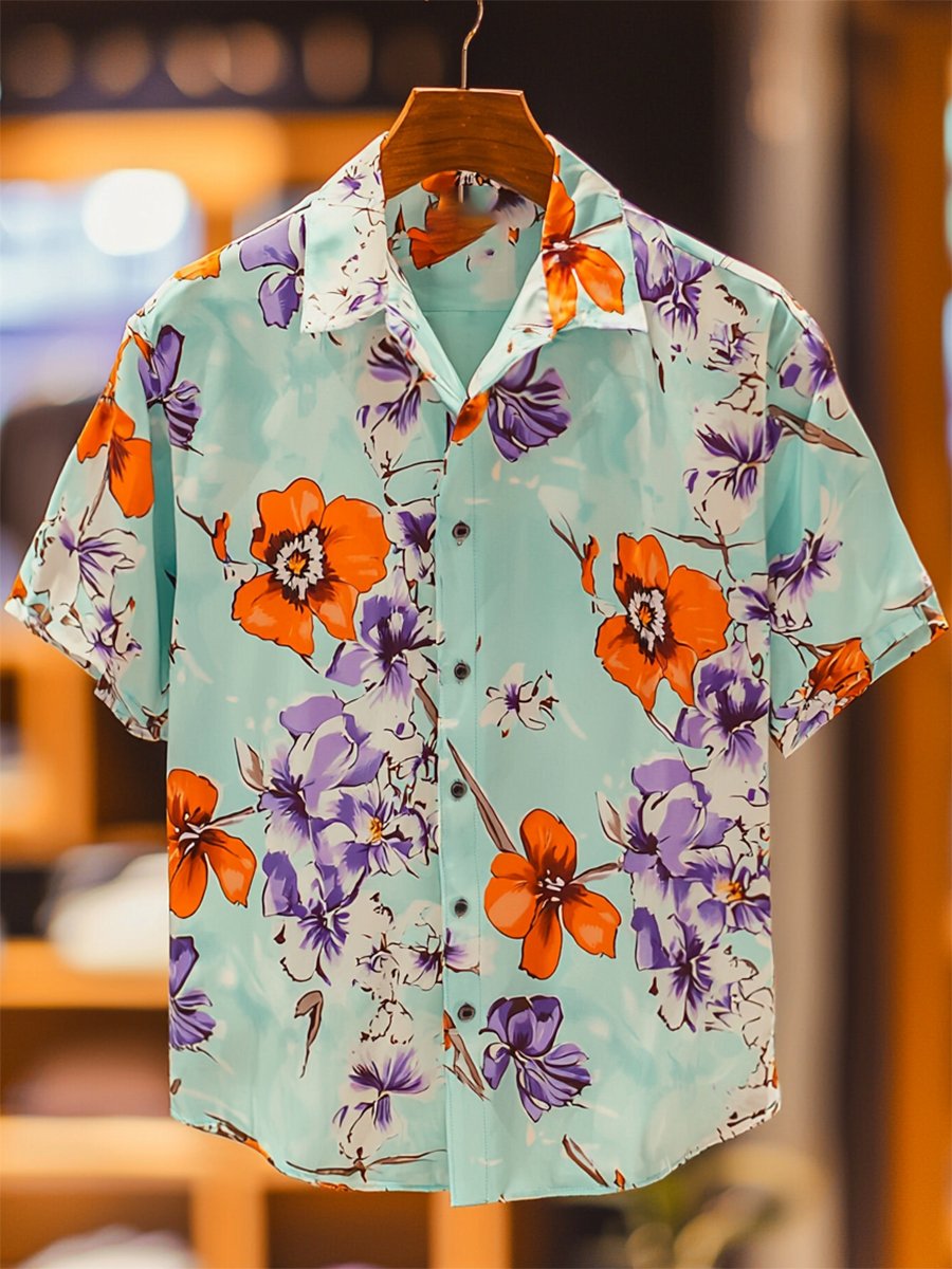 Camisa Resort casual floral Art de manga corta para hombre