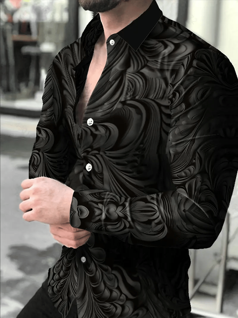 Camisa ejecutivo casual a rayas de manga larga para hombre