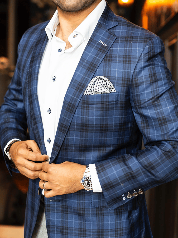 Chaqueta vintage Single-Breasted a cuadros Gentleman's ejecutivo Suit para hombre