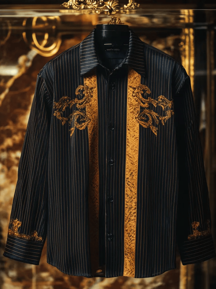 Camisa seda ejecutivo de lujo de manga larga para hombre