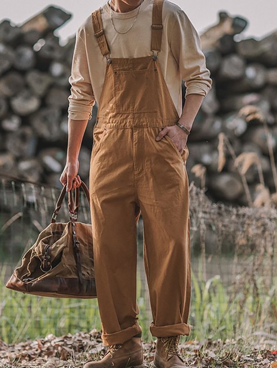 Vintage para exterior Bib Trousers para hombre