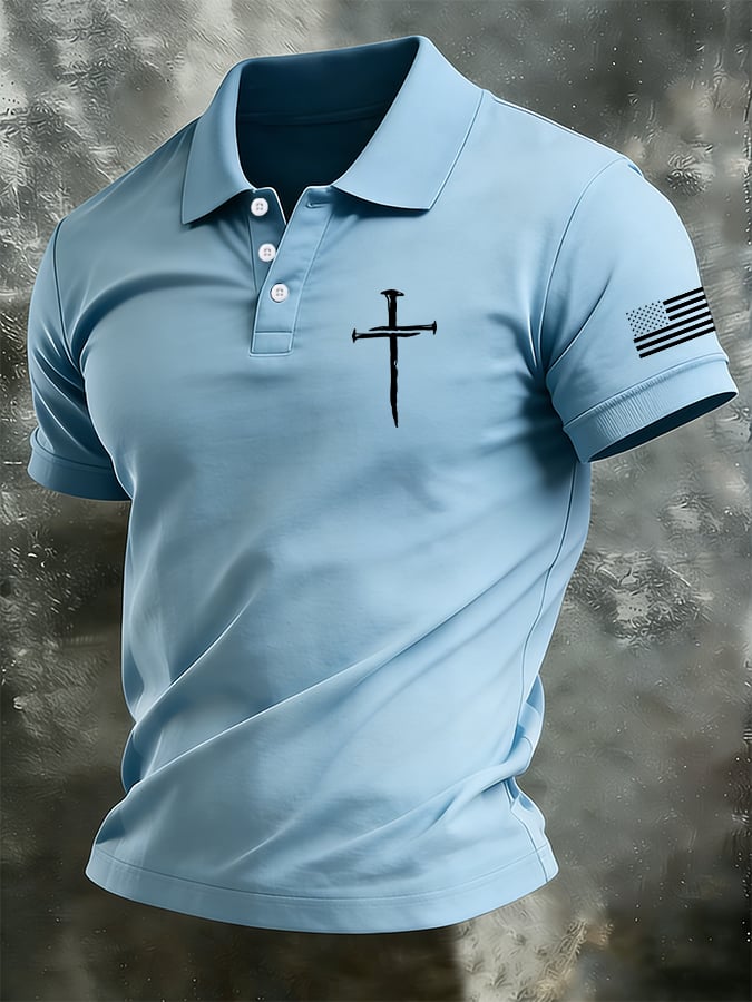 para hombre retro Faith casual estampado camisa polo