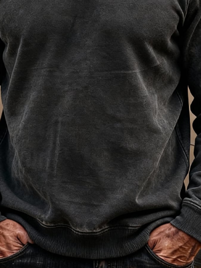 Sudadera vintage Comfort Henley para hombre