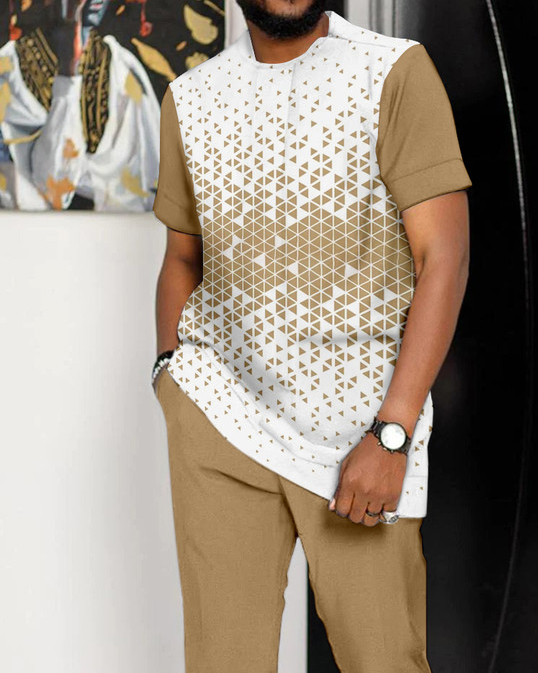 Geometric casual Colorblock Walking Suit - 486 para hombre