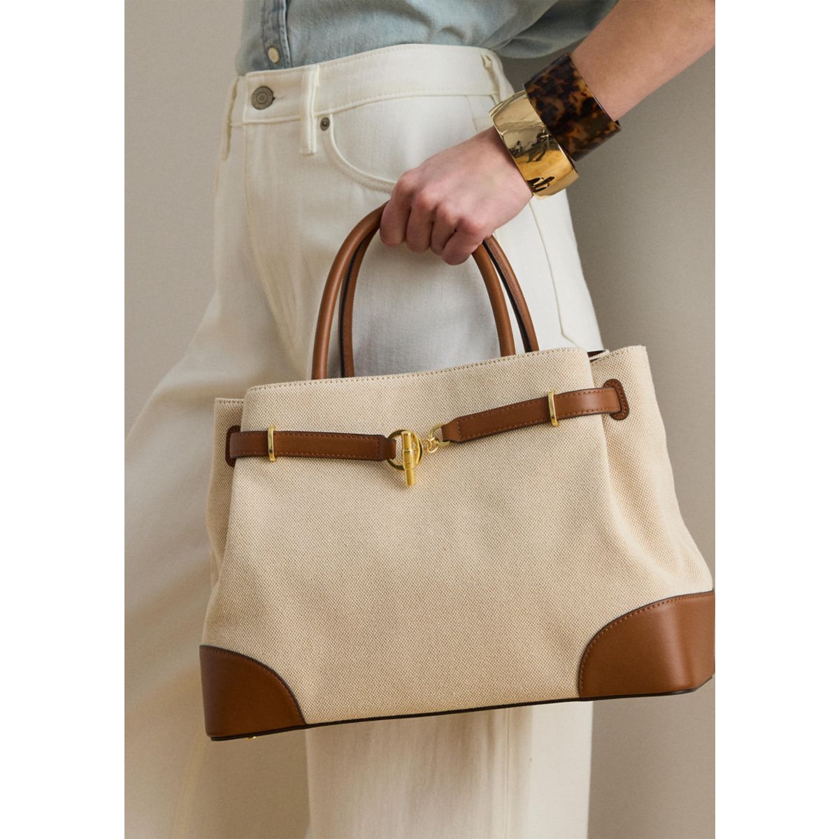 Cross-Dyed Canvas Large Blaike Satchel - 2