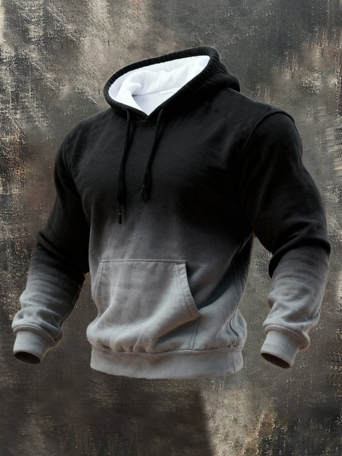 Sudadera retro degradado Hooded para hombre