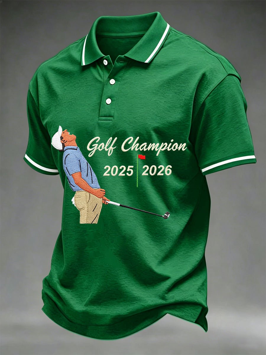 Golf Champion estampado casual Polo para hombre