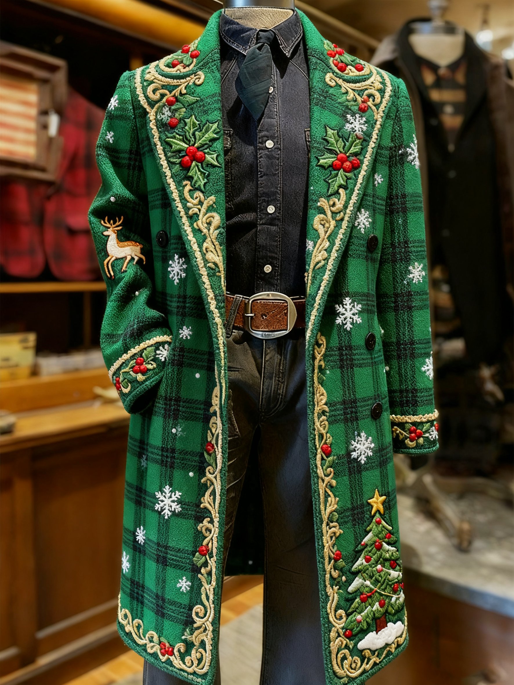Chaqueta vintage Christmas Party casual para hombre