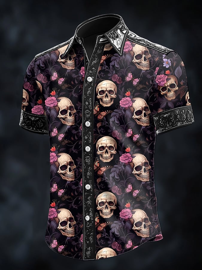 Casual Art Dark Skull Princamiseta para hombre