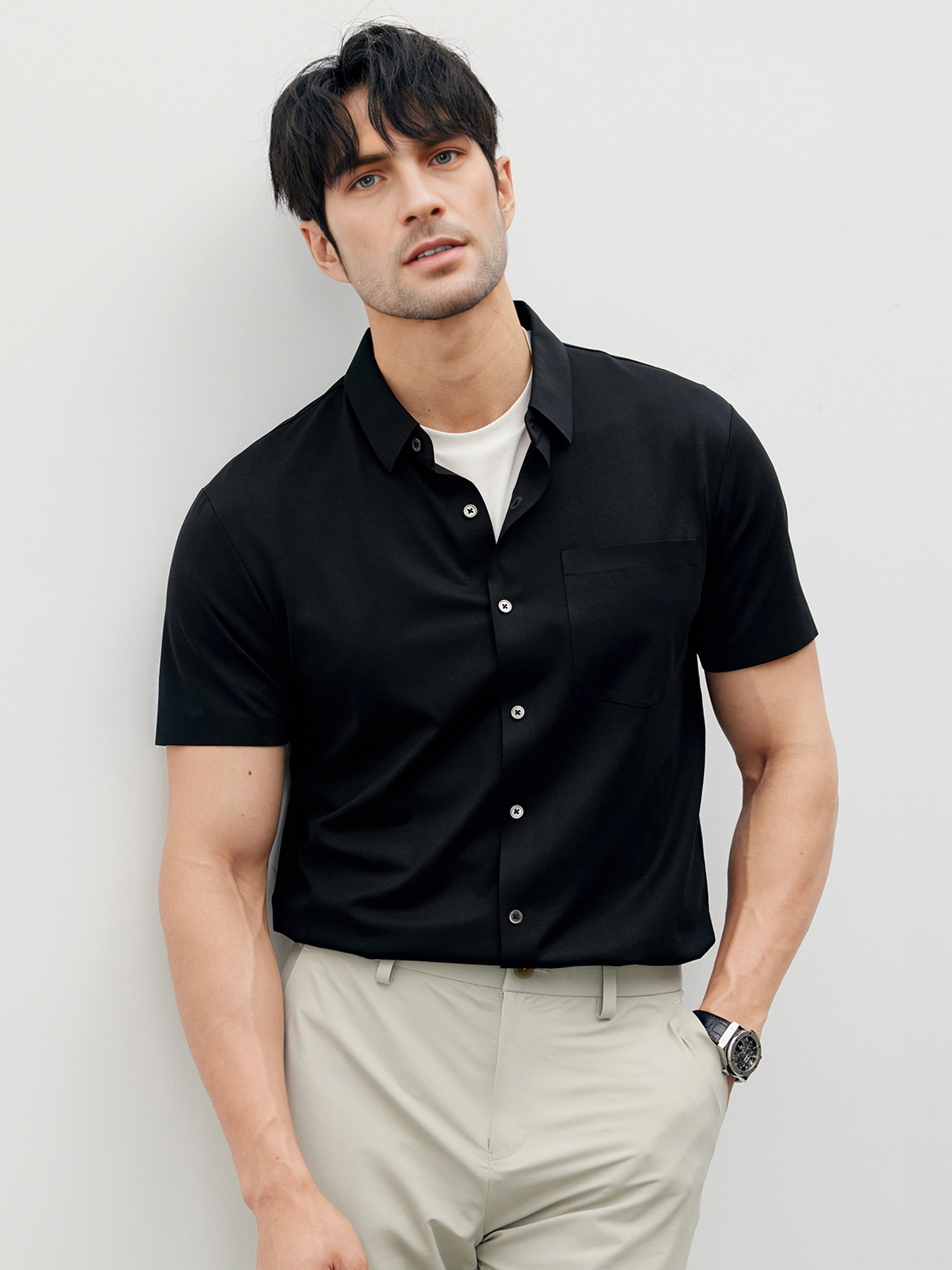 Camisa ChillLux Wrinkle-free de manga corta
