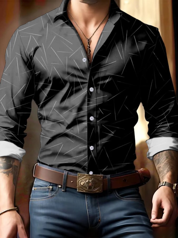 Ejecutivo Style geométrico Princamiseta para hombre