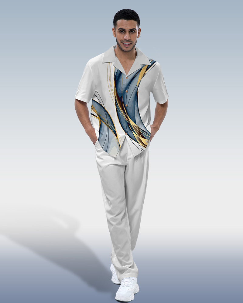Rianmond Sci-Fi Graphic de manga corta Walking Suit para hombre
