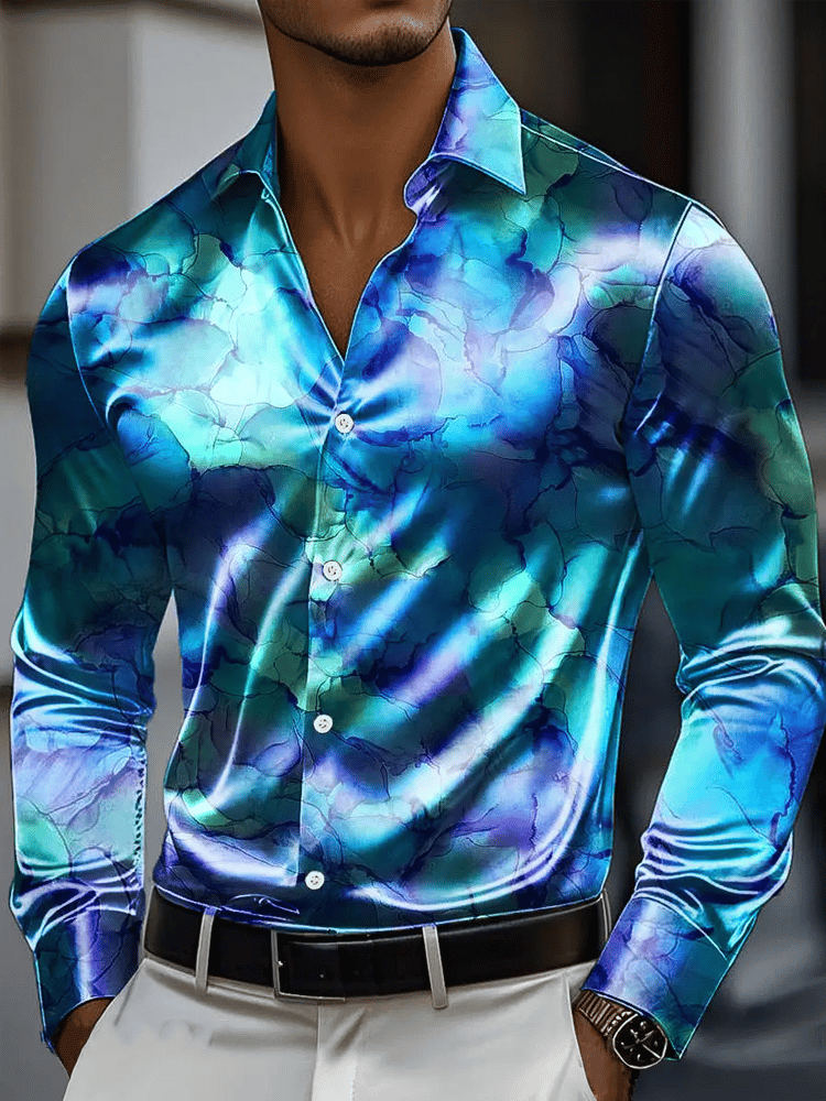 Camisa vintage de manga larga para hombre