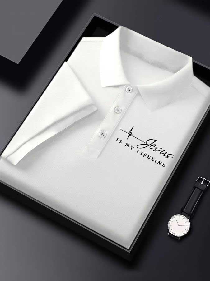 Camisa polo Faith Jesus is my lifeline estampado para hombre