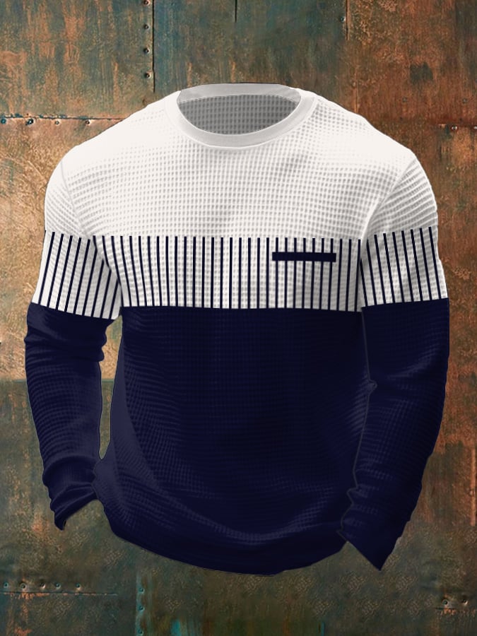 Camiseta ejecutivo casual Contrast Waffle para hombre