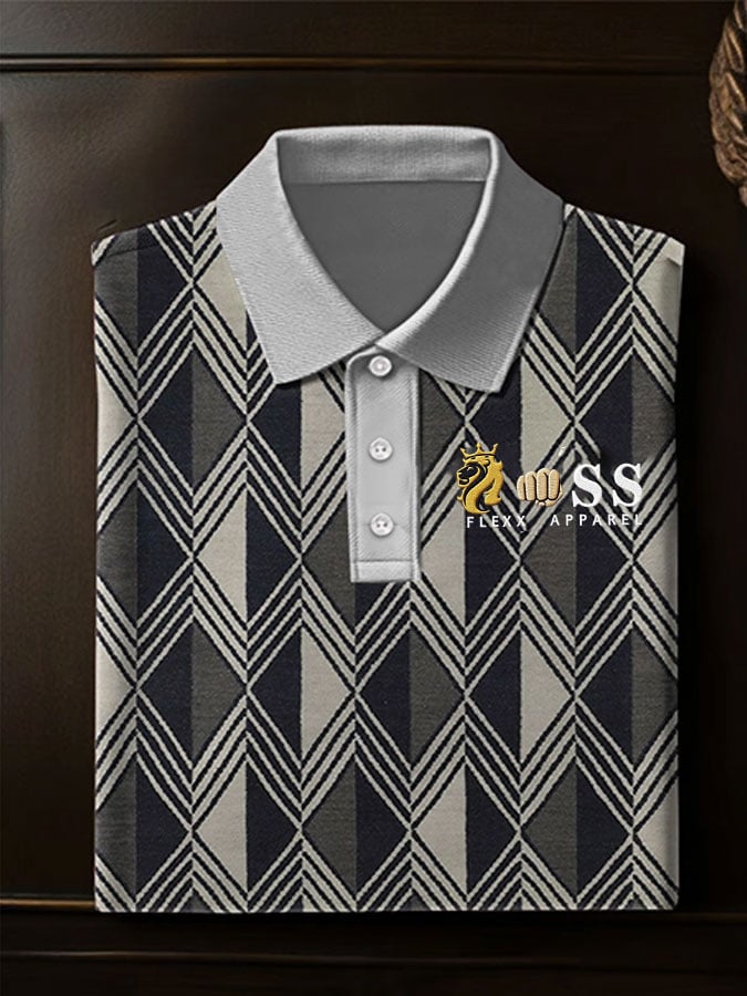 Camisa polo elegantee ejecutivo Style Letter Check casual para hombre