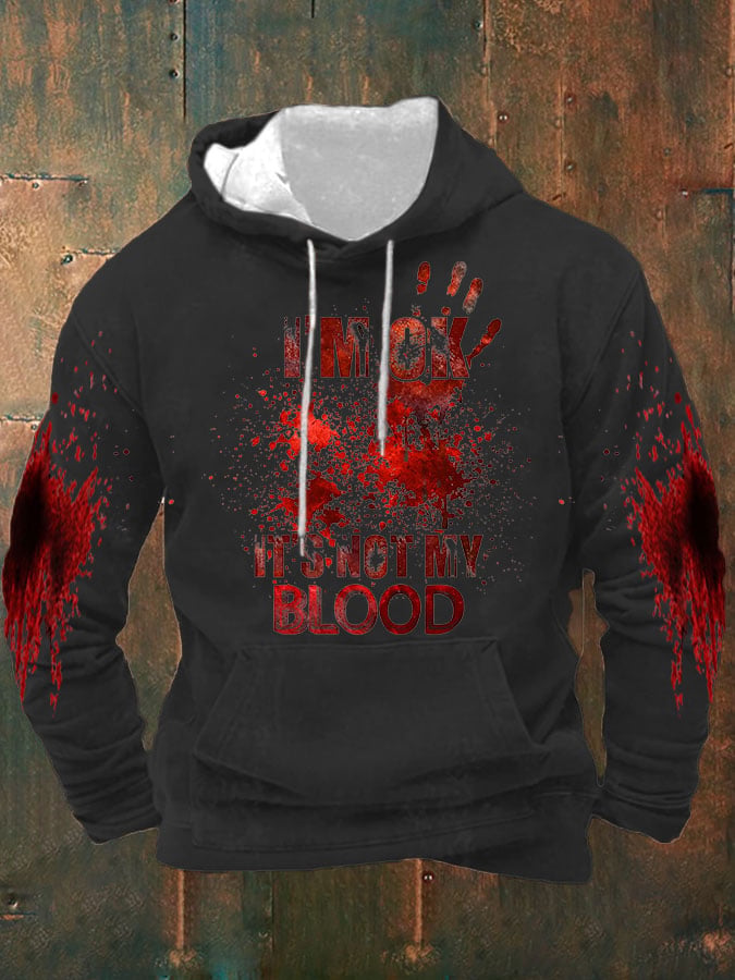 Sudadera I'M Ok It'S Not My Blood Halloween estampado Hooded para hombre