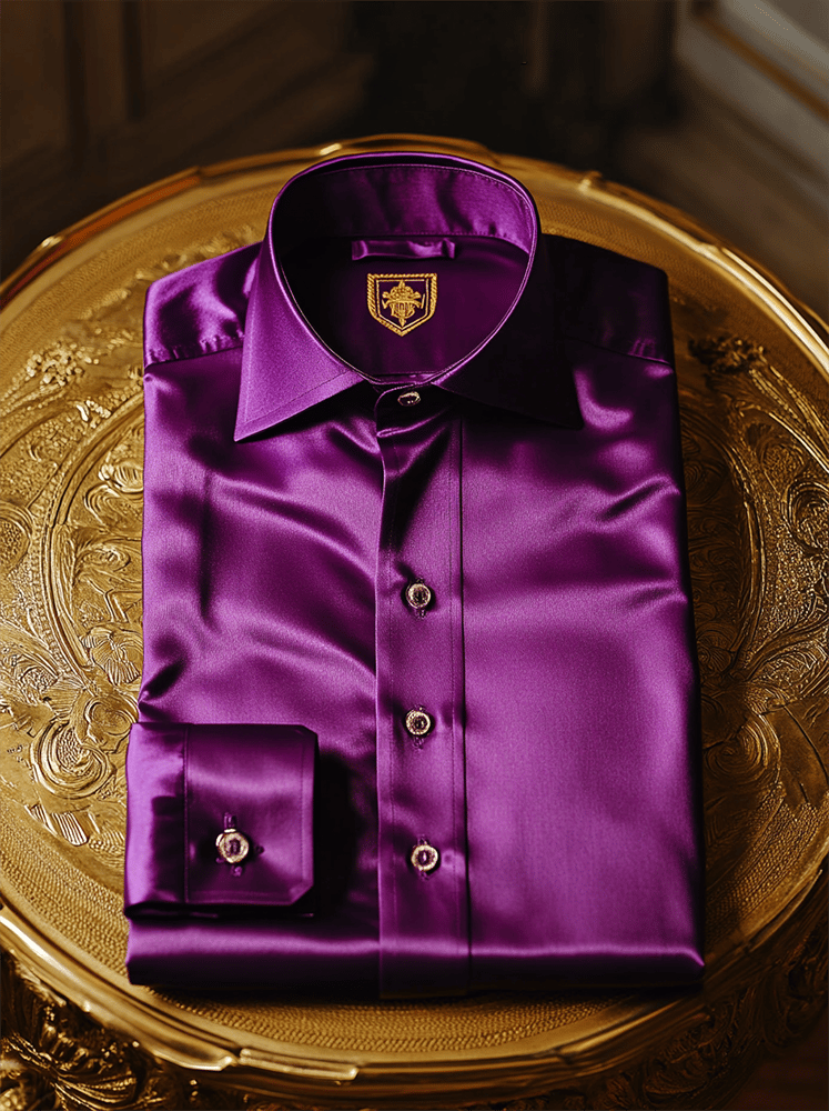 Camisa satén Luxe de manga corta para hombre
