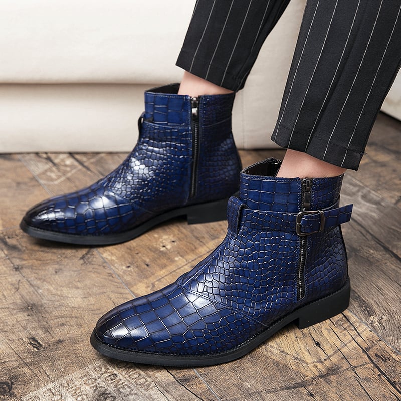 Botas de color sólido clásico de moda diseño Buckle Ankle