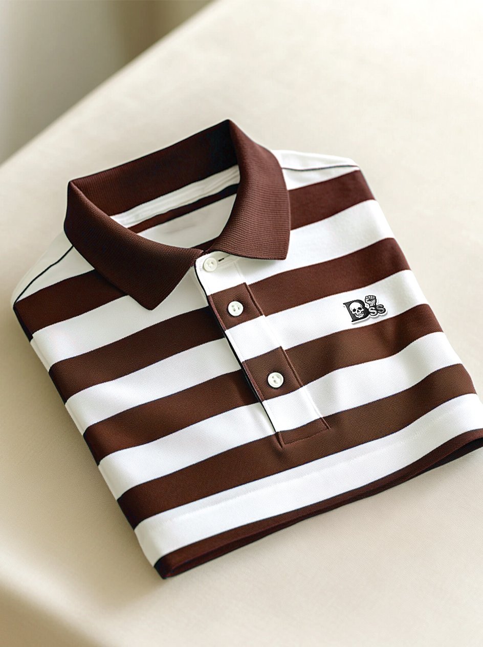 Camisa polo ejecutivo casual Button de manga corta para hombre