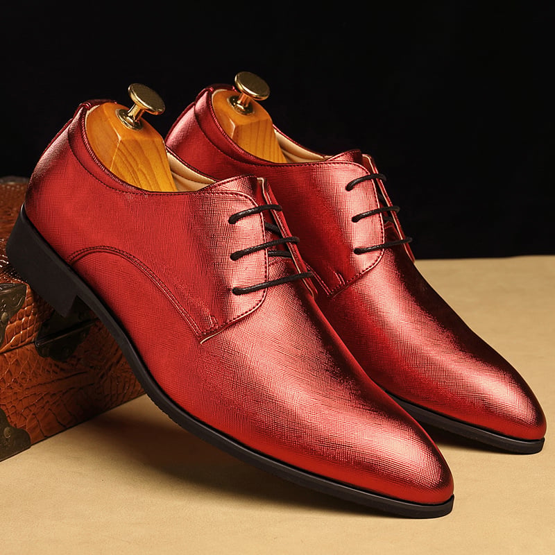 Zapatos ejecutivo casual Lace-up Pointed Toe Faux cuero para hombre