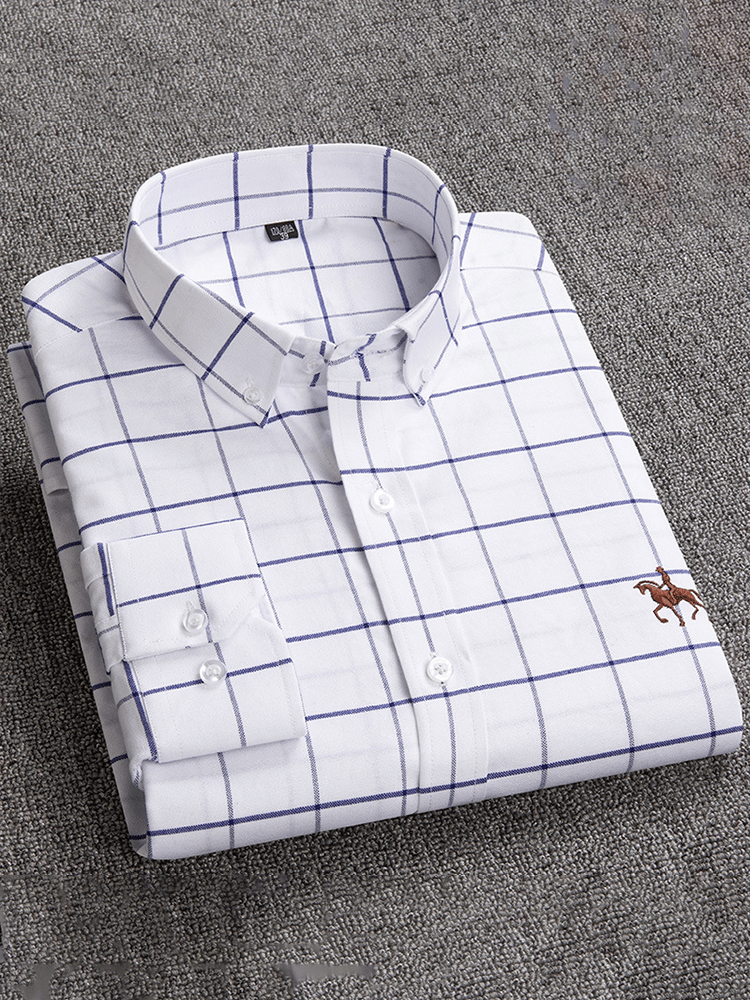 Camisa 100% de algodón ejecutivo de manga larga para hombre