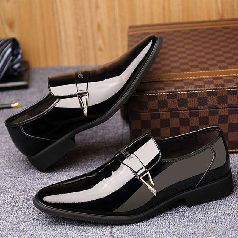 Zapatos ejecutivo casual Patent cuero Dress para hombre