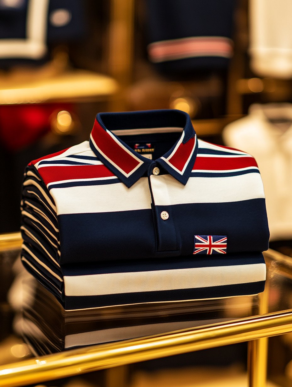 Camisa polo ejecutivo Union Jack casual Button de manga corta para hombre