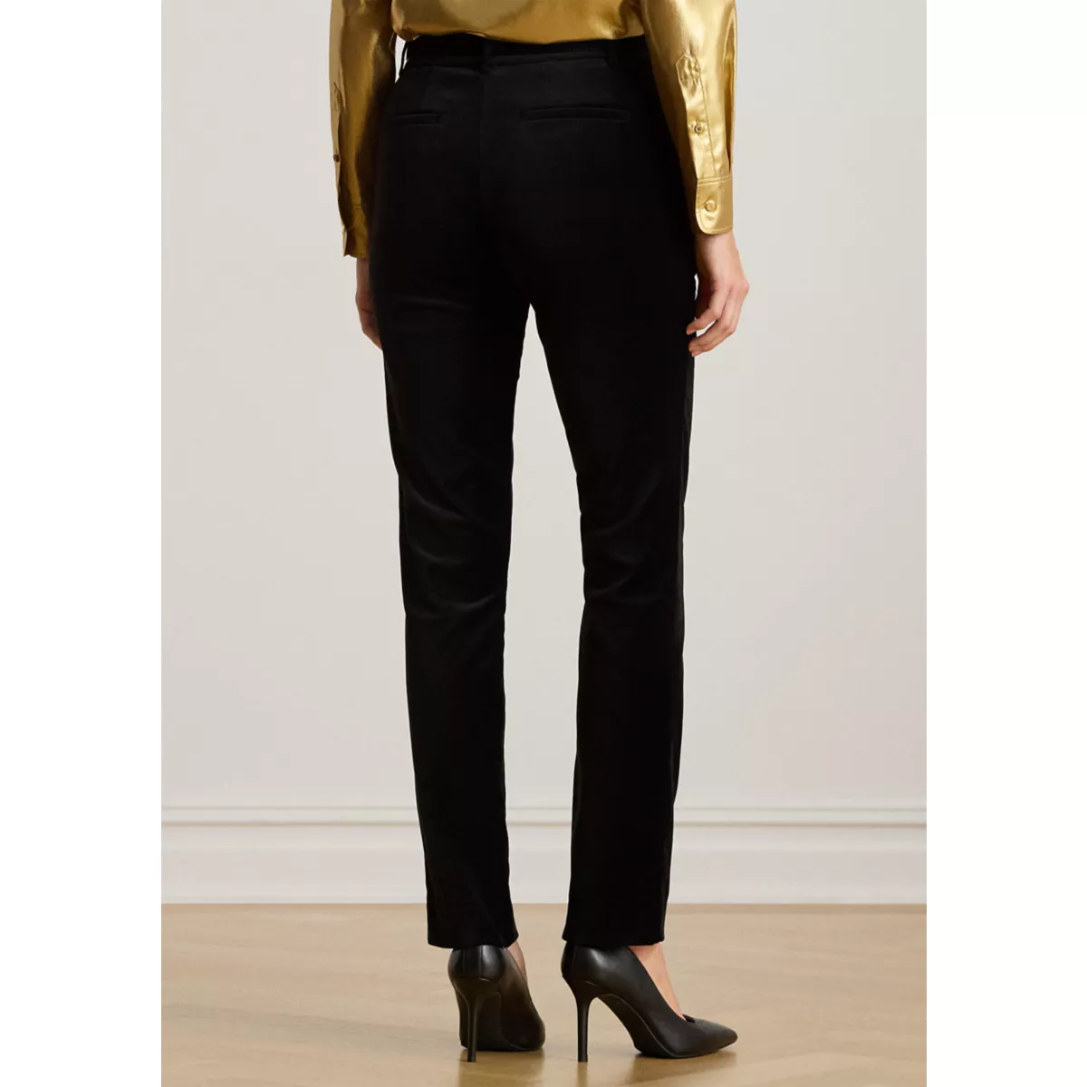 Women's Stretch Velvet Cropped Pants - 2