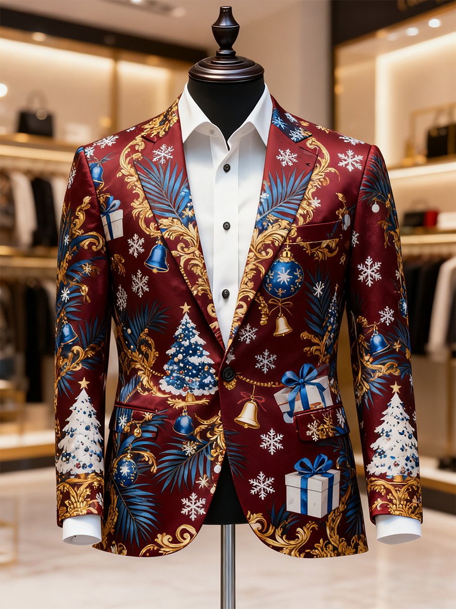 Ejecutivo casual Christmas Suit Outerwear para hombre