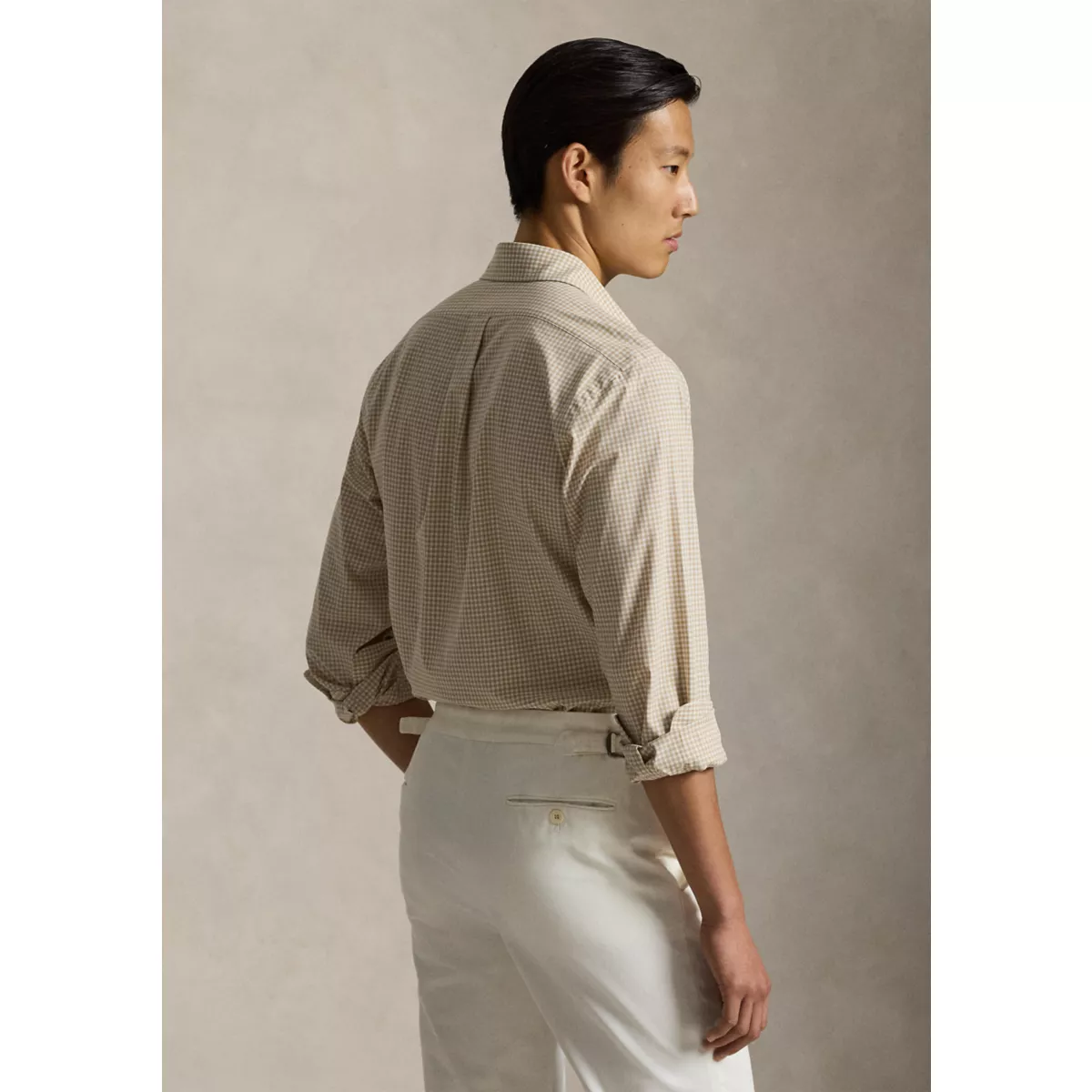 Men's Classic Fit Gingham Stretch Poplin Shirt - 2