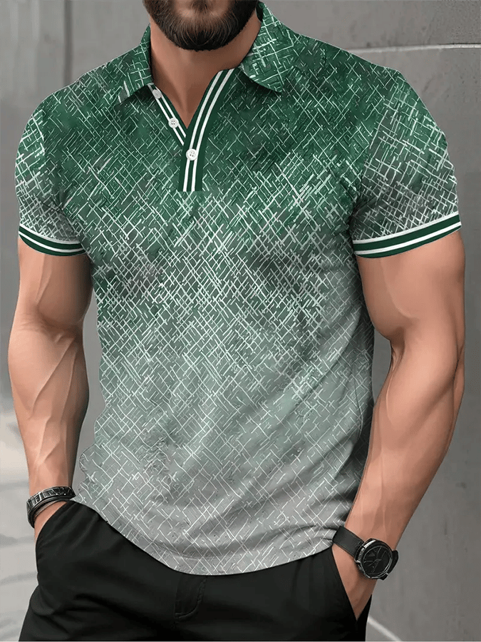 Camisa polo Golf casual estampado casual para hombre
