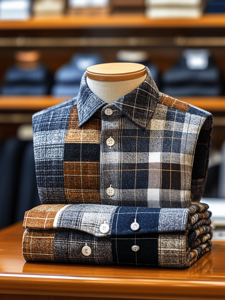 Camisa contrast color clásico de lujo ejecutivo de manga larga para hombre