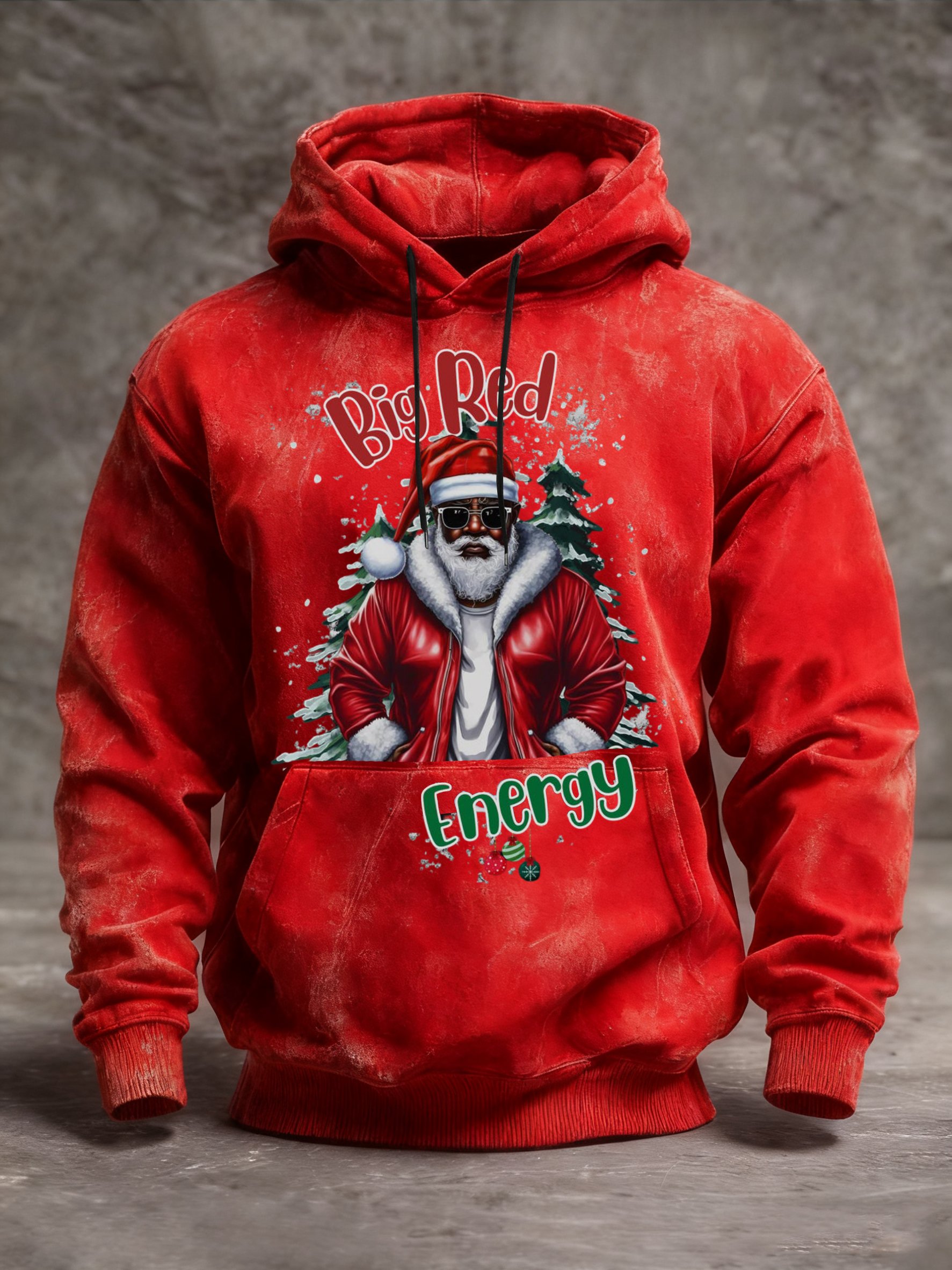 Sudadera African American Christmas estampado cuello redondo Hooded para hombre