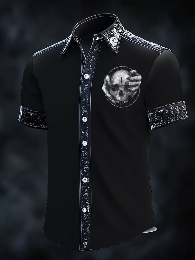 Camisa Gothic Dark de manga corta para hombre