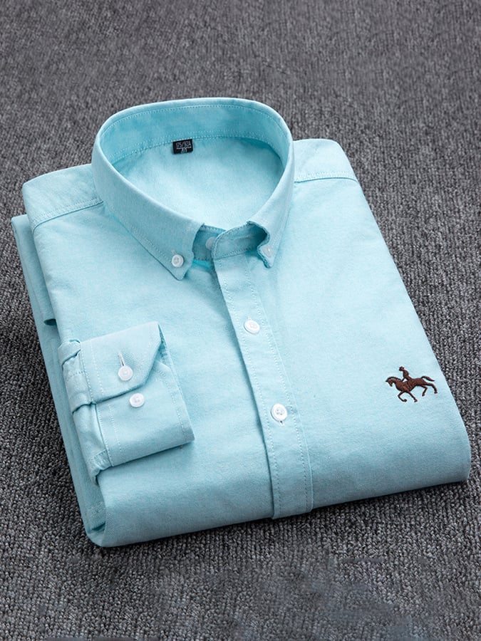 Camisa ejecutivo de algodón bordado para hombre