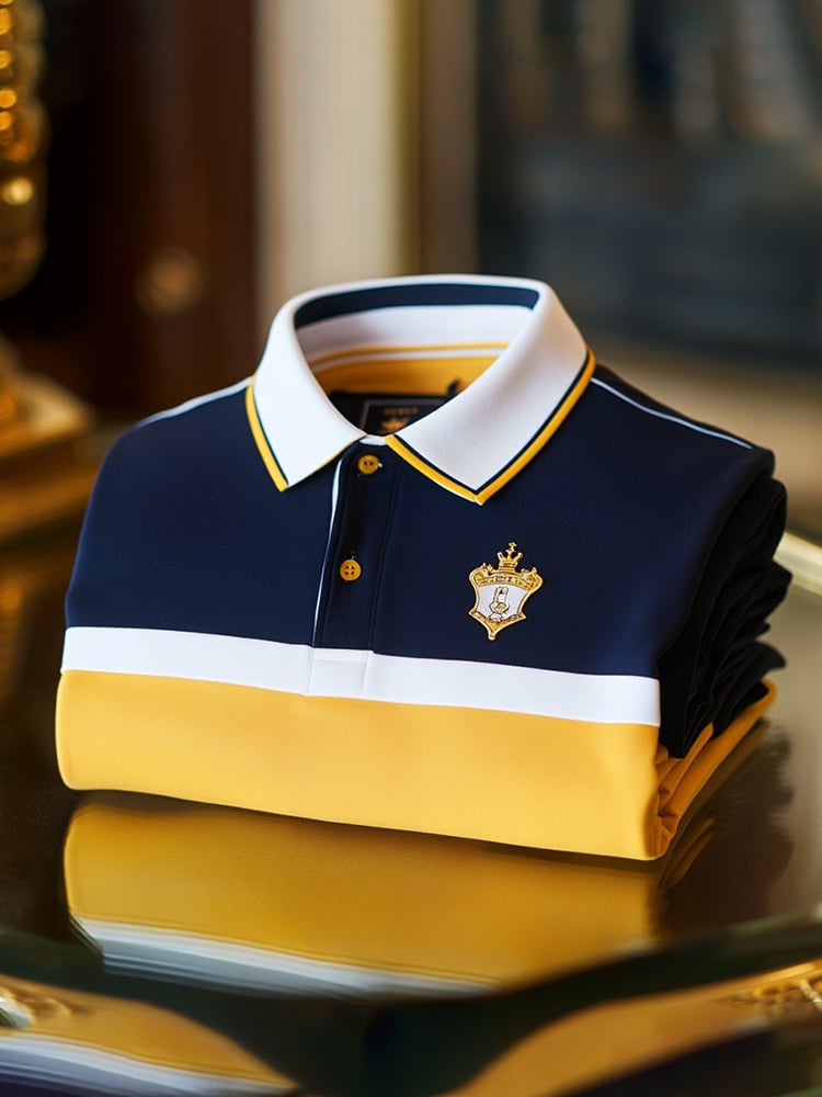 Camisa polo clásico ejecutivo Logo Button de manga corta para hombre