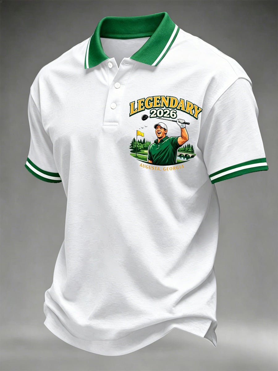 Golf Champion estampado casual Polo para hombre