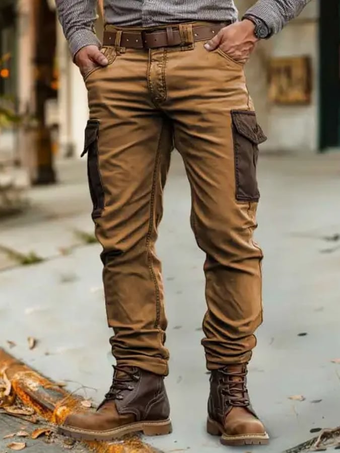 Vintage multi-bolsillo waterproof ripstop cargo para exterior trousers para hombre