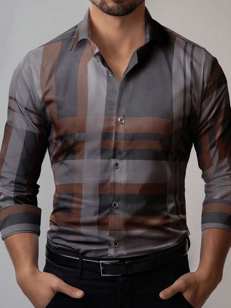 Camisa formal de manga larga para hombre