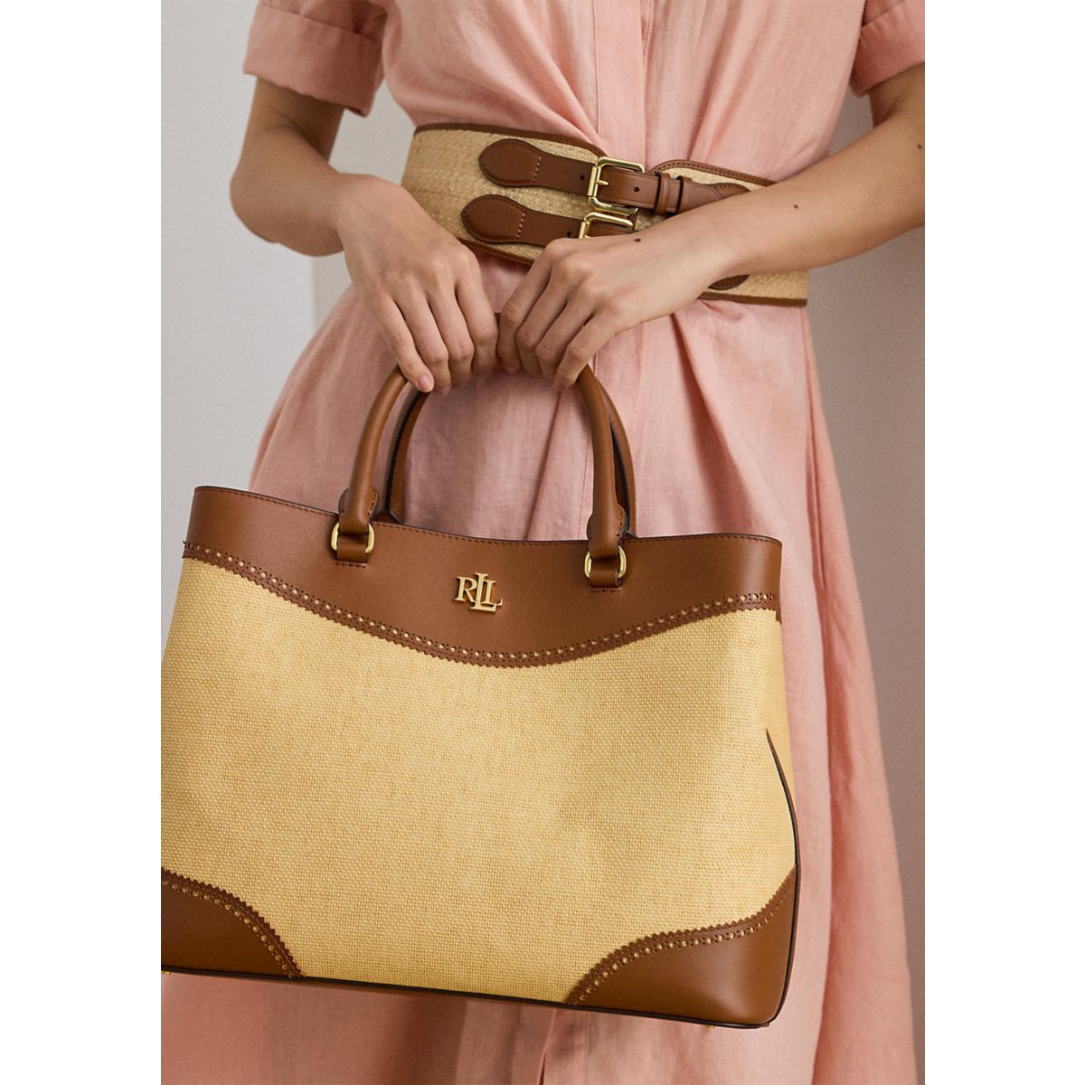 Straw & Leather Large Marcy Satchel - 2