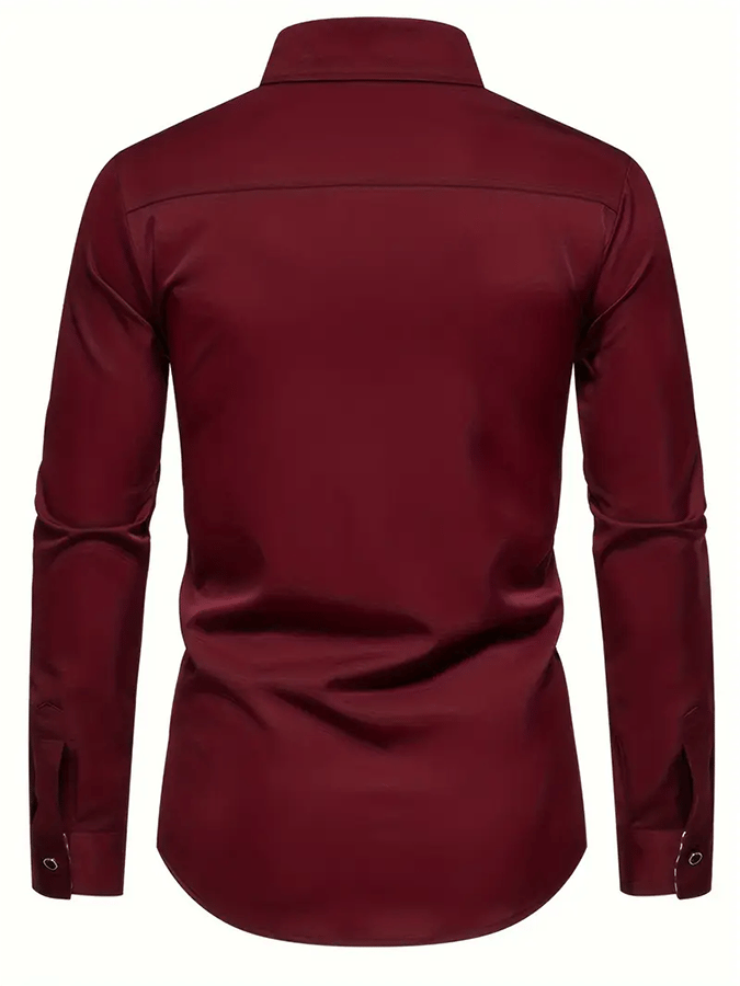 Camisa ejecutivo casual estampado de manga larga para hombre