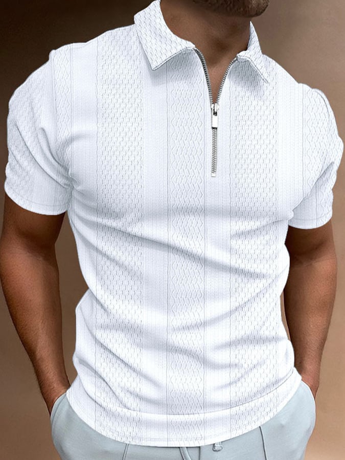 De moda casual solapa tejidoted jacquard Polo