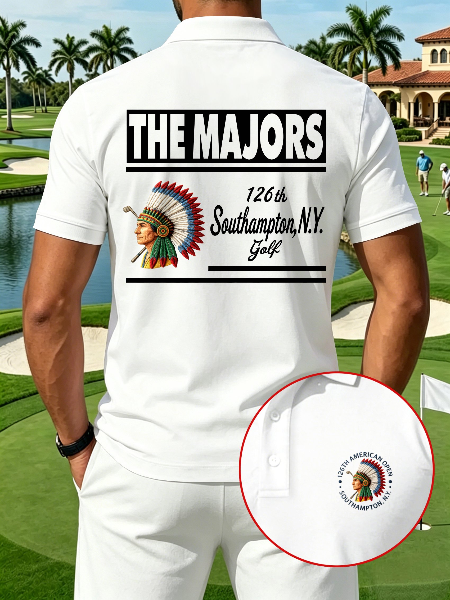 Golf Enthusiast estampado casual Polo para hombre